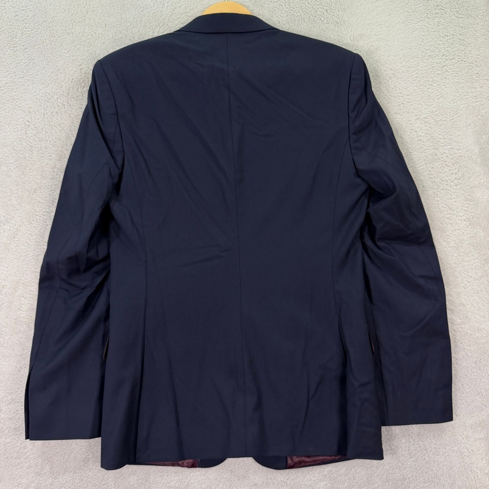 NEW ASOS Mens 36R Slim Modern Fit Navy Blue 2-Button Blazer Sport Coat Hopsack - Picture 9 of 11